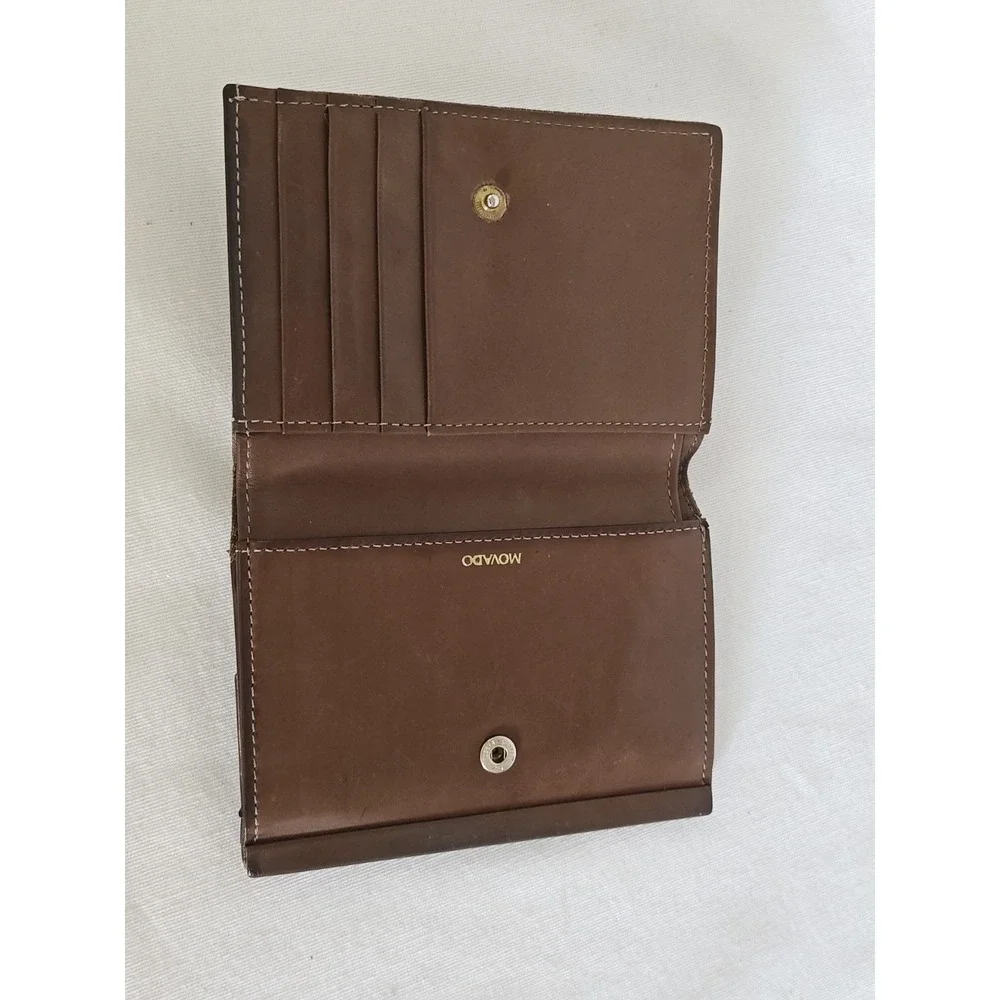 Movado Card Holder Wallet Beige Handmade in ITALY Genuine Credit Card Holder‎